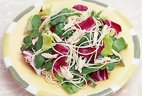 ささみとルッコラの 冷製パスタ