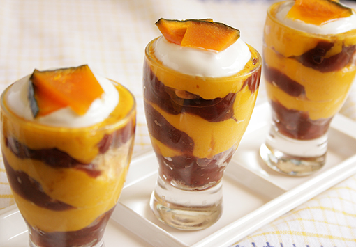 ゆであずきとかぼちゃのティラミス