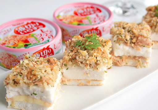 液切りいらずのしっとりツナ de はんぺんの香草焼き