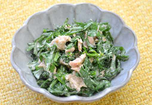 ツナと春菊のごまマヨサラダ