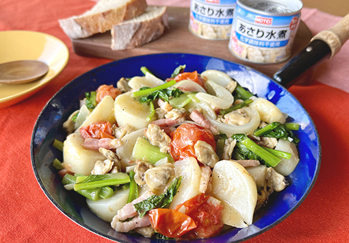 あさりとかぶのカタプラーナ風