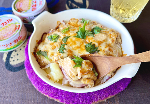 ツナとポテトのハニーマスタード味噌焼き