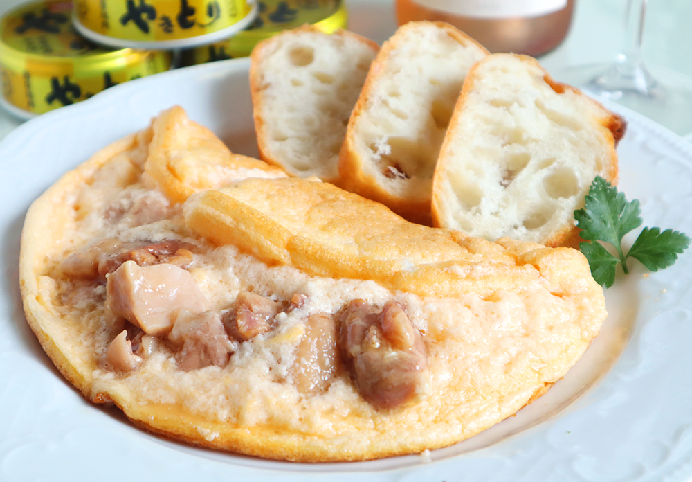 白トリュフの香るやきとりスフレオムレツ